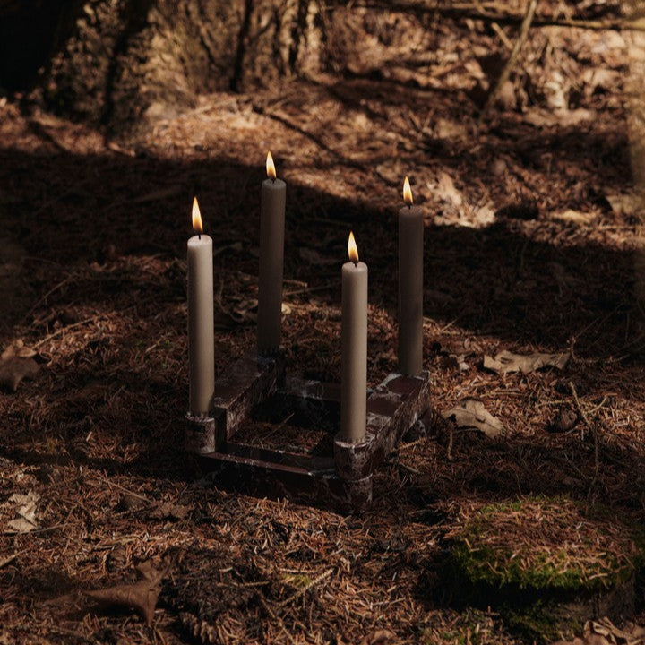 CANDLE HOLDER-NEWEL MODULAR CANDLE HOLDER-RED
