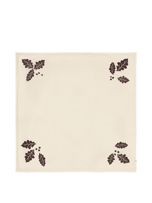 CHRISTMAS BLANKET-OAK XMAS TREE BLANKET-SQUARE-NATURAL