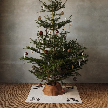 CHRISTMAS BLANKET-OAK XMAS TREE BLANKET-SQUARE-NATURAL