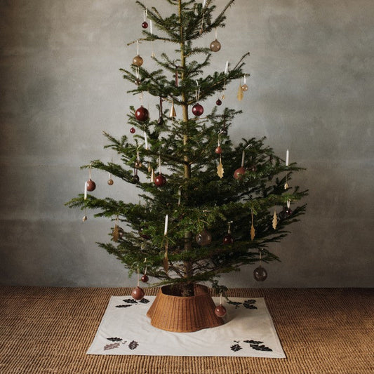 CHRISTMAS BLANKET-OAK XMAS TREE BLANKET-SQUARE-NATURAL
