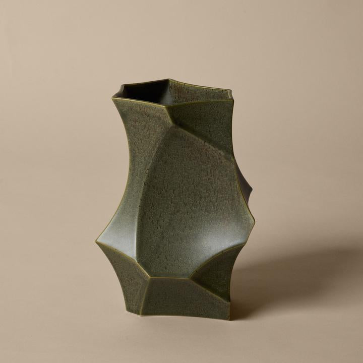 VASE-CUEVA VASE H26-DARK SAGE