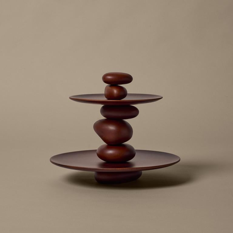 DESSERT STAND-PEBBLE-DARK BROWN