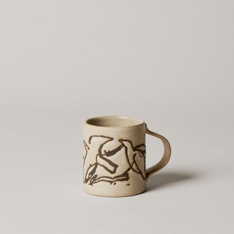 MUG-VUELO GLAZED STONEWARE MUG-DARK CREAM