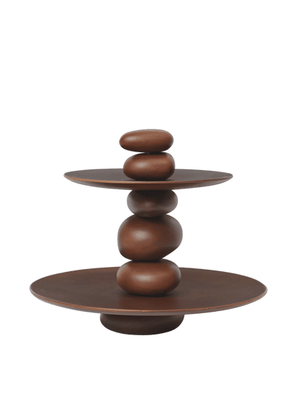 DESSERT STAND-PEBBLE-DARK BROWN