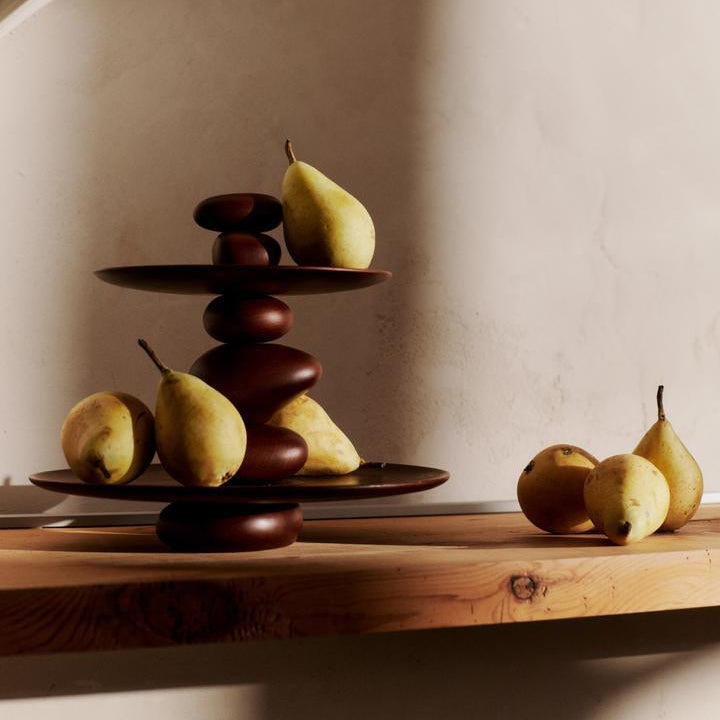 DESSERT STAND-PEBBLE-DARK BROWN