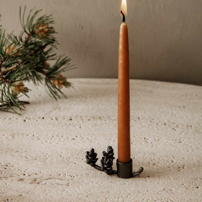 CANDLE HOLDER-FOREST-BLACK BRASS