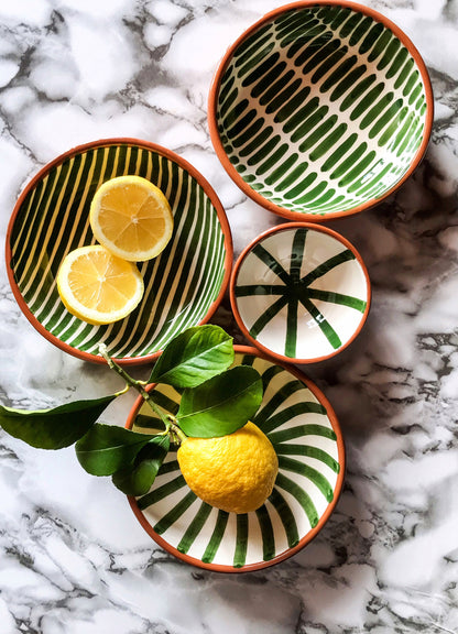 BOWL-STRIPE MINI BOWL-DARK GREEN