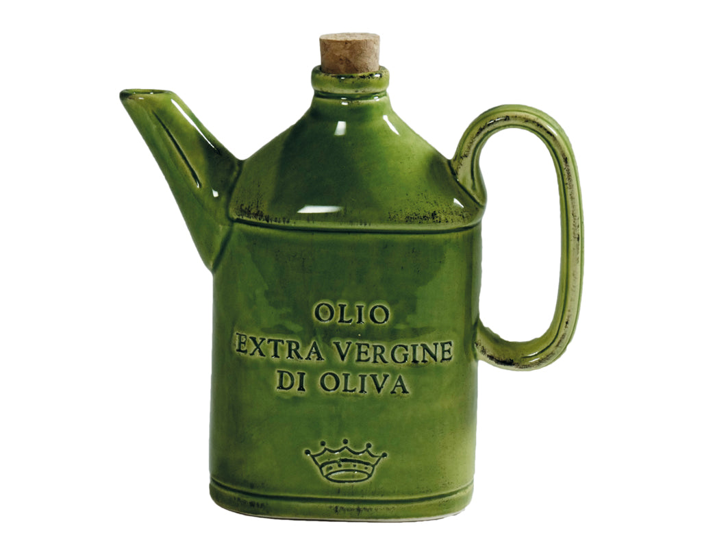 OLIVE OIL CRUET-OSTERIA CERAMIC-GREEN