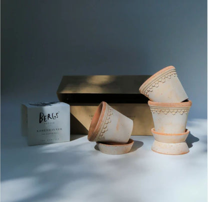 PLANT POT-COPENHAGEN ROSA POTS & SAUCERS-SET OF 3-DIAM.10 CM