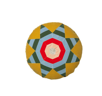 CUSHION-LOLA ROUND VELVET CUSHION-MUSTARD