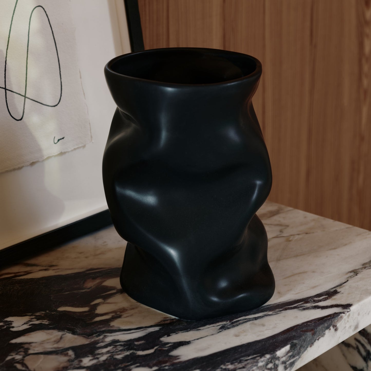 VASE-COLLAPSE 20-BLACK