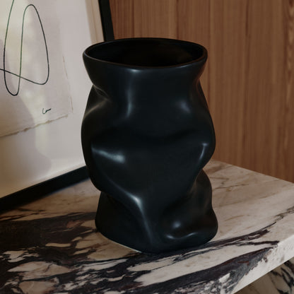 VASE-COLLAPSE 20-BLACK