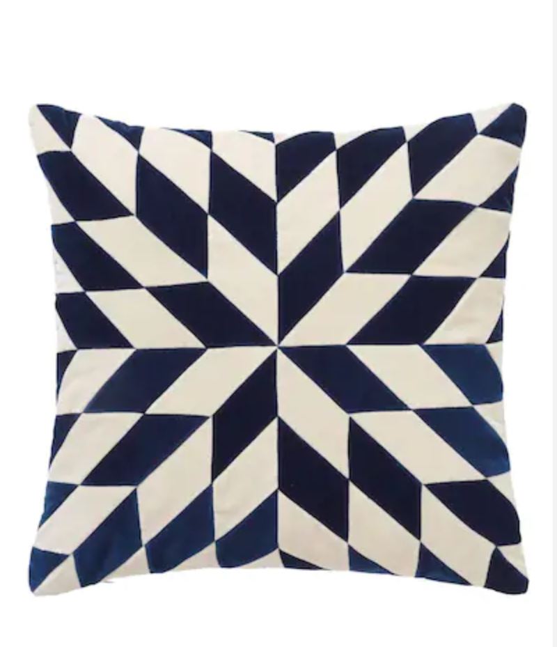 Nova 50x50cm velvet cushion-dark blue