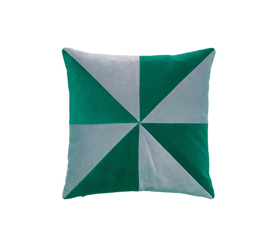 Suki 40x40 cm velvet cushion-pale blue/emerald