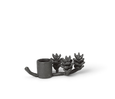 CANDLE HOLDER-FOREST-BLACK BRASS