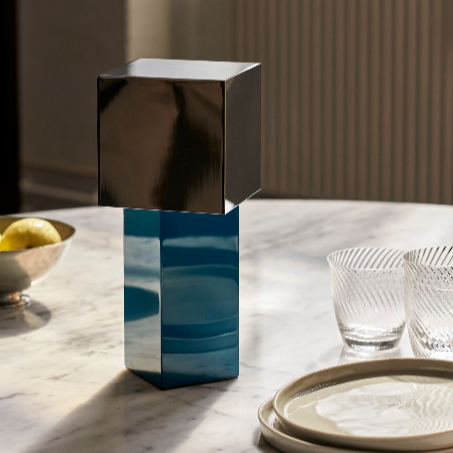 TABLE LAMP-PIVOT PORTABLE ATD7-BLUE SILVER