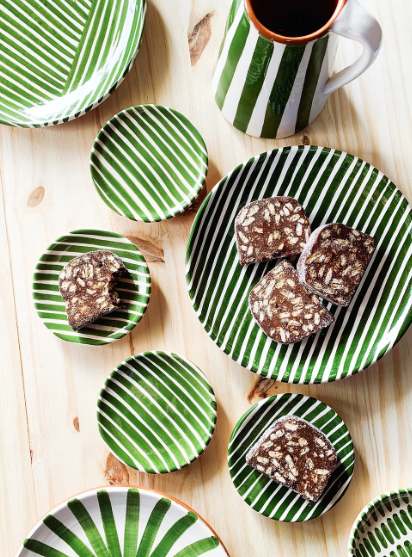 BOWL-STRIPE MINI BOWL-DARK GREEN