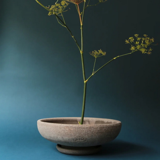 PLANT POT-ADA RAW GREY POT & SAUCER-DIAM.30 CM