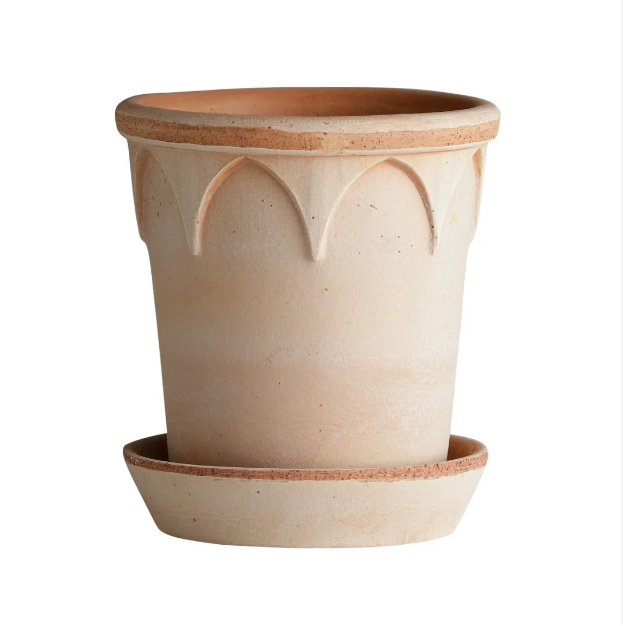 PLANT POT-ELIZABETH RAW ROSA POT & SAUCER-DIAM.25 CM
