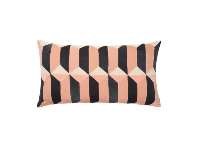 CUSHION-VICTORIA-40X70-VELVET-D.GREY/P.ROSE/D.WHITE/W.ROSE