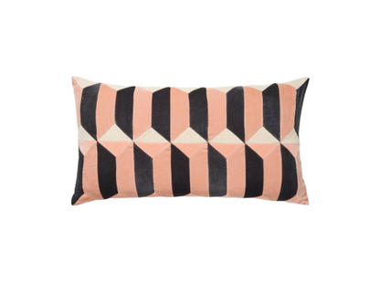 CUSHION-VICTORIA-40X70-VELVET-D.GREY/P.ROSE/D.WHITE/W.ROSE