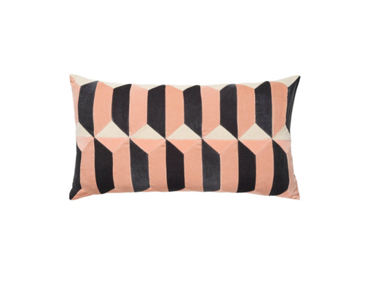 CUSHION-VICTORIA-40X70-VELVET-D.GREY/P.ROSE/D.WHITE/W.ROSE