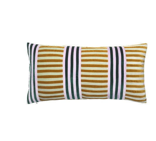 CUSHION-VIDA 40x80CM VELVET-CARAMEL/MINT