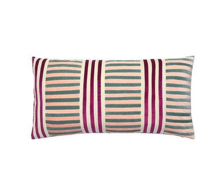 Vida 40x80 cm velvet cushion-pale blue/pale rose