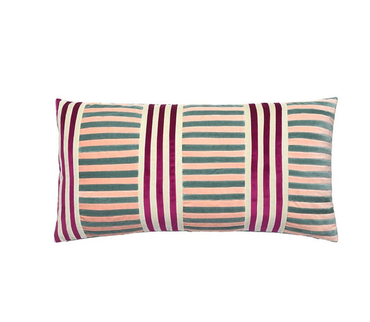 Vida 40x80 cm velvet cushion-pale blue/pale rose