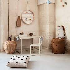 CUSHION-DOT TUFTED 50X50CM-SAND/BLACK