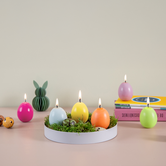 CANDLE-EGG CANDLE SET EDDY-SET OF 6