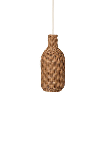 LAMP SHADE-BRAIDED-BOTTLE-NATURAL RATTAN