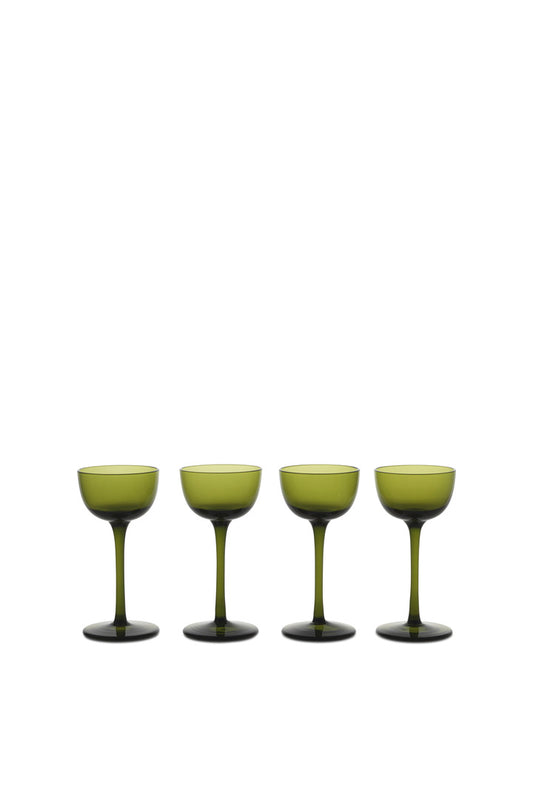 Host Liqueur Glasses-Set of 4-Moss Green