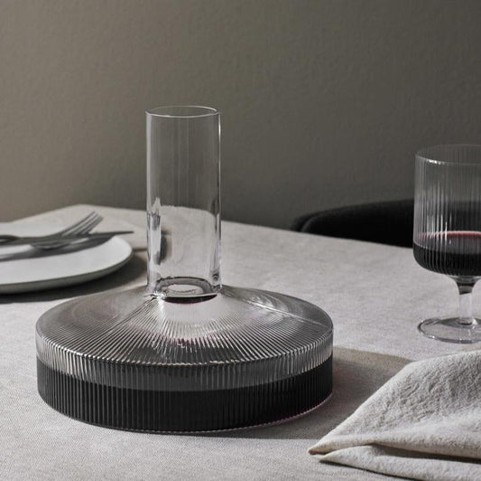 CARAFE-RIPPLE WINE CARAFE-CLEAR
