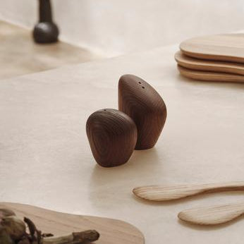 SHAKERS- CAIRN SALT & PEPPER SHAKERS-DARK BROWN-SET OF 2