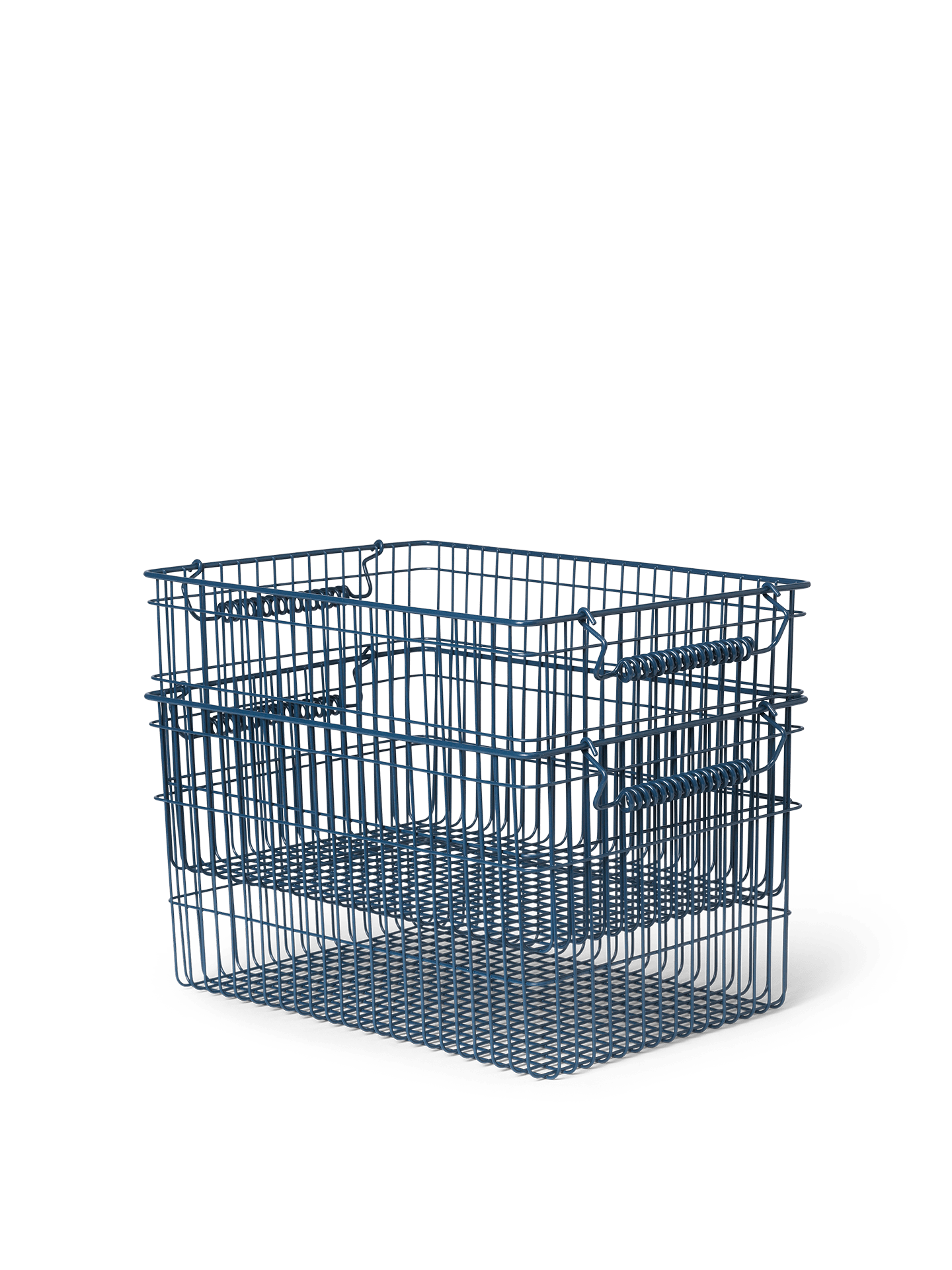 BASKET-CALA STACKABLE BASKETS-SET OF 2-DARK BLUE