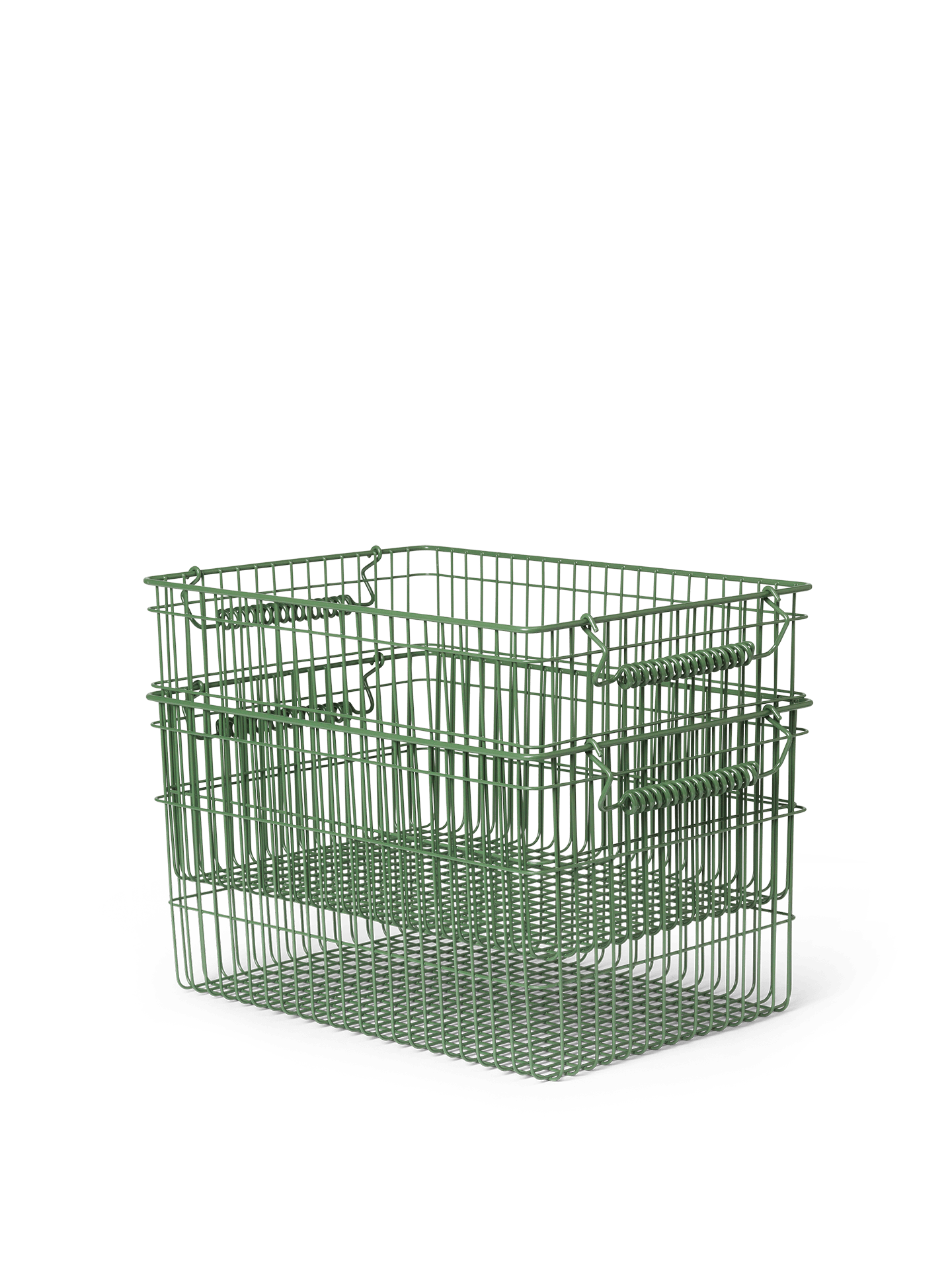 BASKET-CALA STACKABLE BASKETS-SET OF 2-GREEN