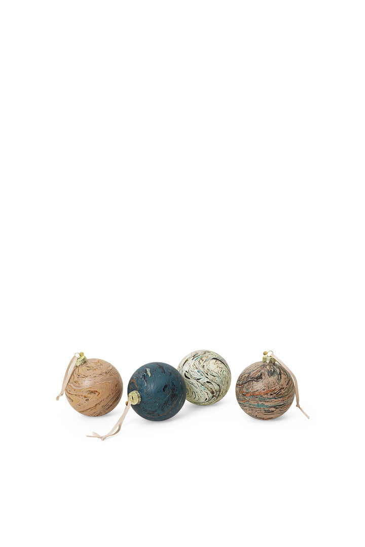 Marble Baubles-L-Set of 4-Mixed