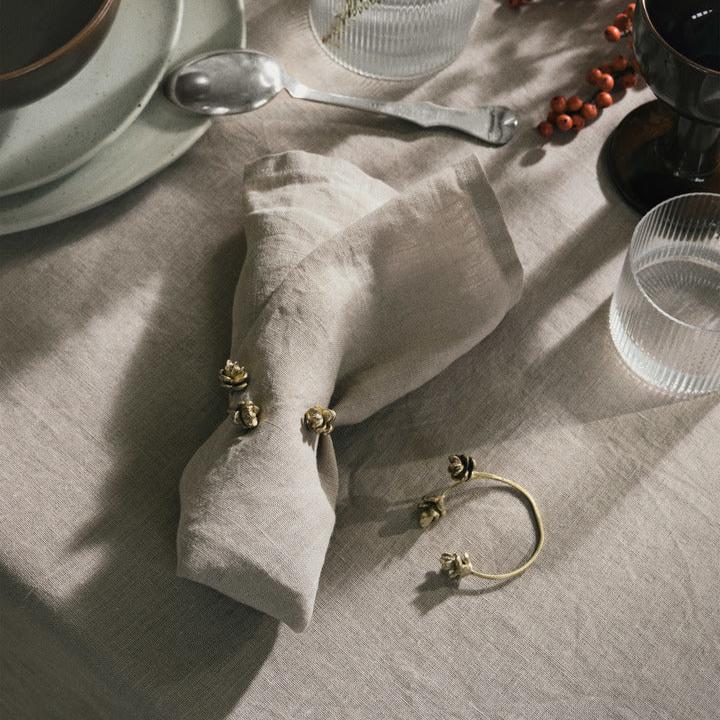 NAPKIN RINGS-FOREST SET OF 4-BRASS