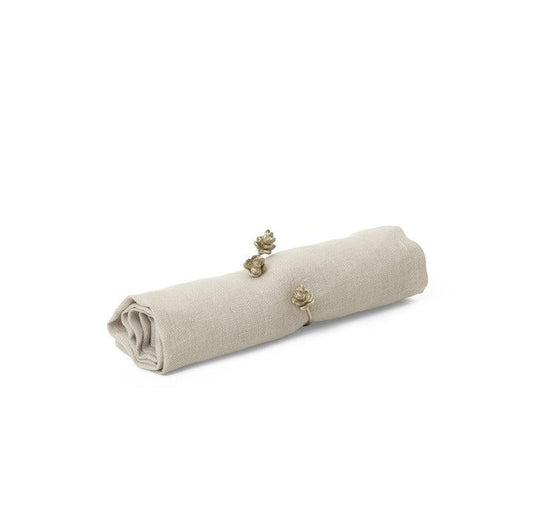 NAPKIN RINGS-FOREST SET OF 4-BRASS