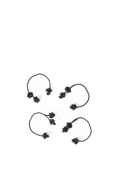 NAPKIN RINGS-FOREST SET OF 4-BLACK BRASS