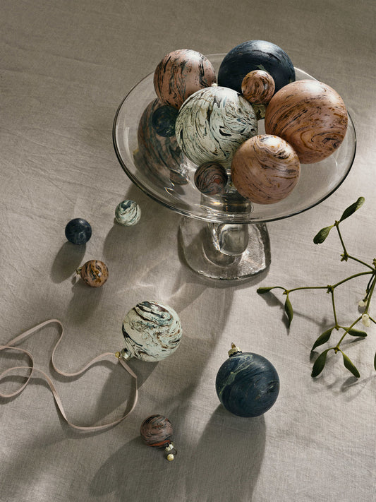 Marble Baubles-M-Set of 4-Mixed