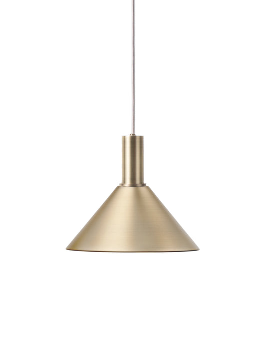 LAMP SHADE-CONE-BRASS