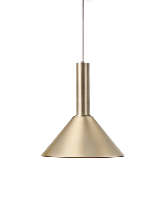 LAMP SHADE-CONE-BRASS