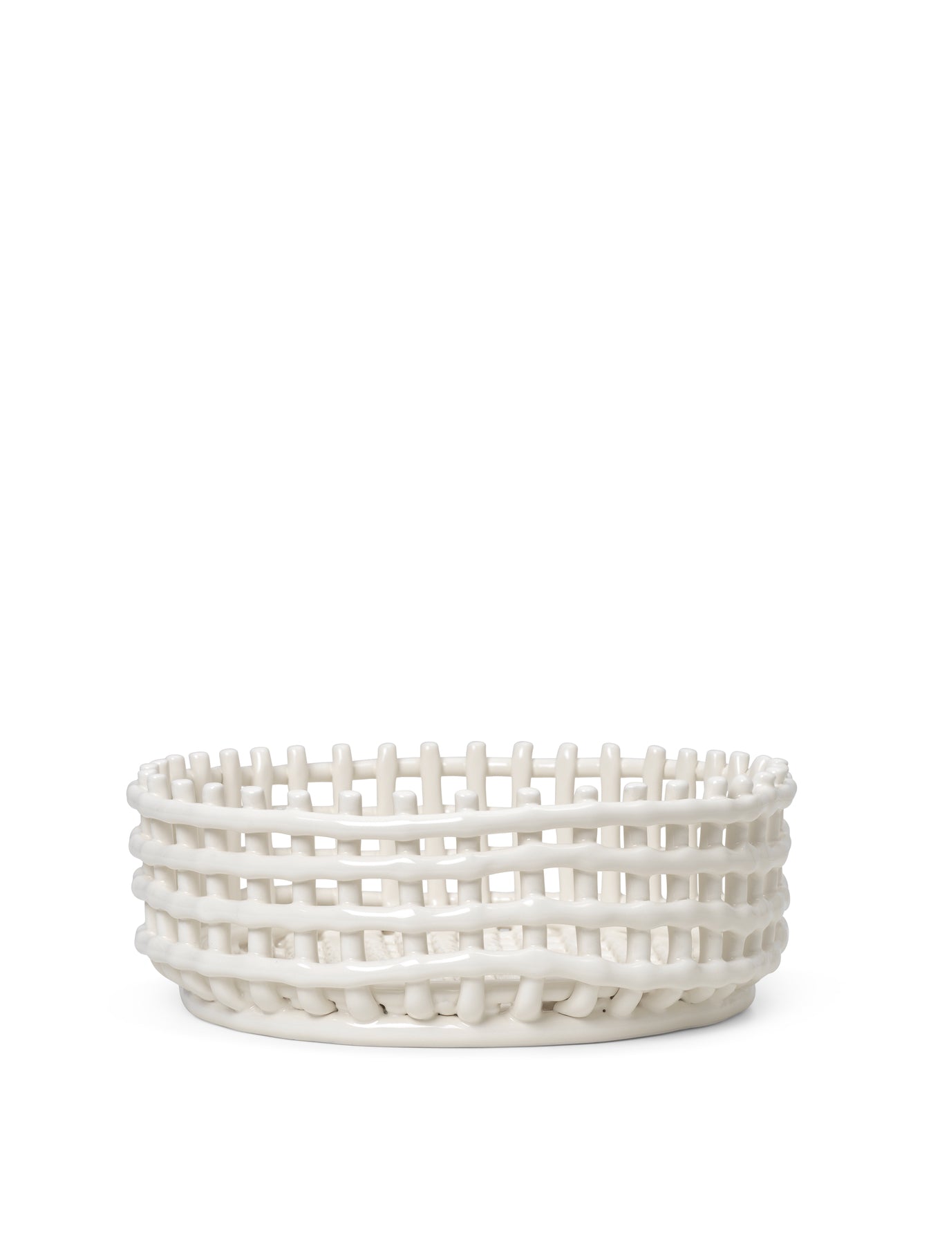BOWL-CERAMIC CENTERPIECE-OFF-WHITE