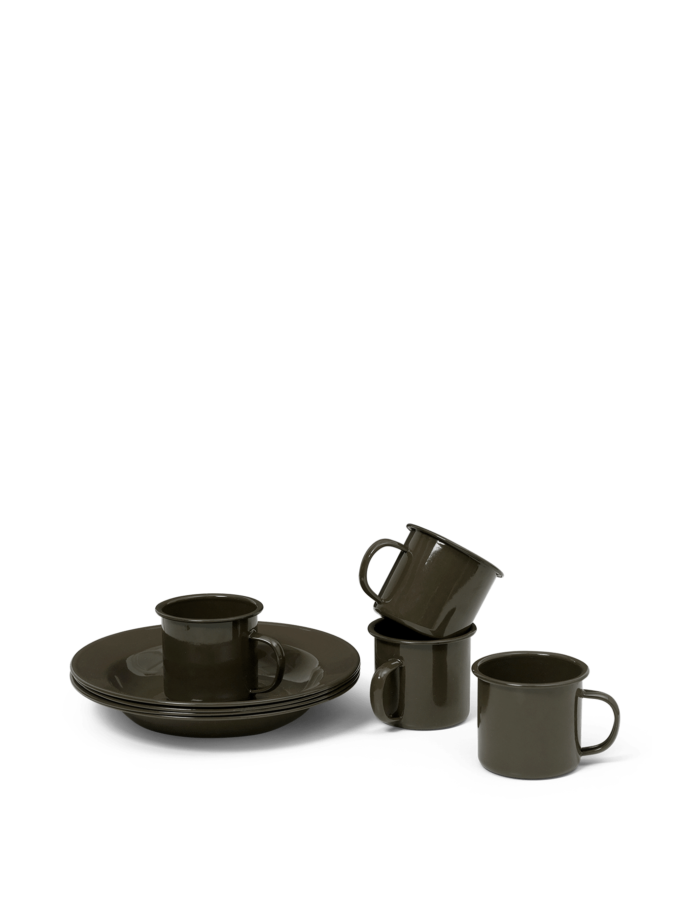PICNIC SET-YARD-SET OF 8 PCS-OLIVE GREEN