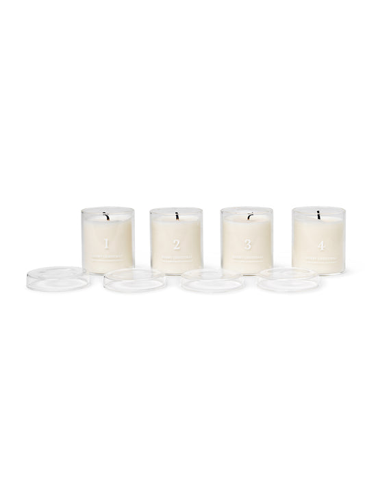 CANDLES-SCENTED ADVENT CANDLES-SET OF 4-WHITE