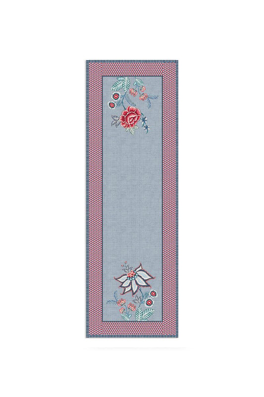 TABLE RUNNER-FLOWER FESTIVAL-BLUE