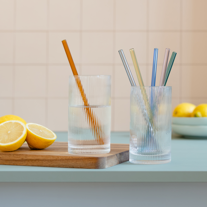 STRAWS-GLASS STRAWS SET OF 6