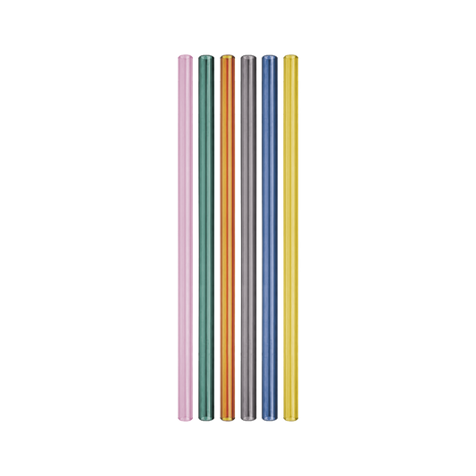 STRAWS-GLASS STRAWS SET OF 6